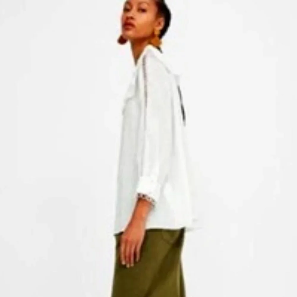 ZARA DOTTED MESH BLOUSE